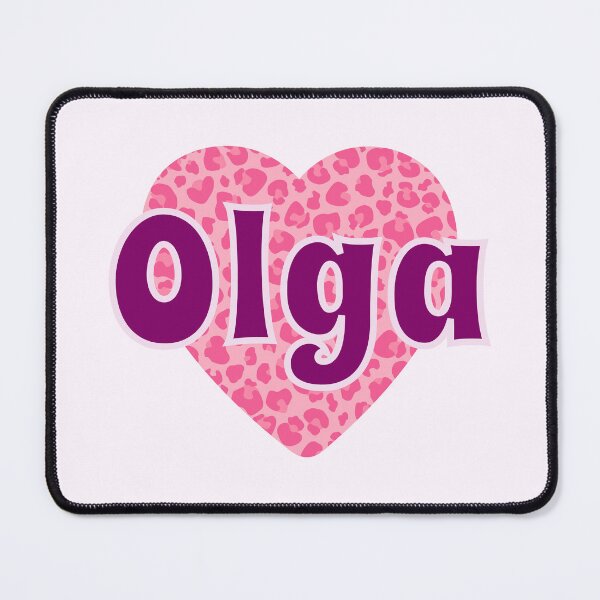Item preview, Olga Name Pink Leopard Heart designed and sold by Jeallan Designs.