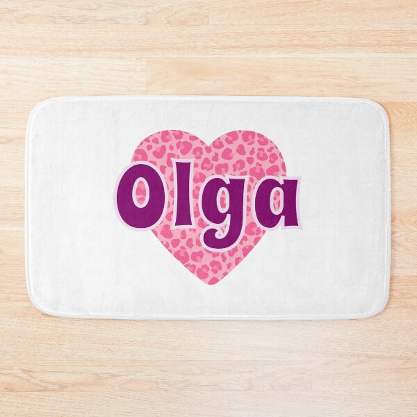 Item preview, Olga Name Pink Leopard Heart  designed and sold by Jeallan Designs.