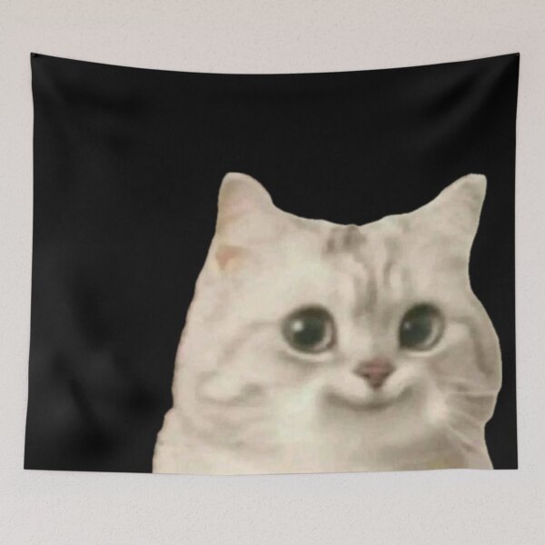 Item preview, Smiling Cat on Black Background designed and sold by serenddy.