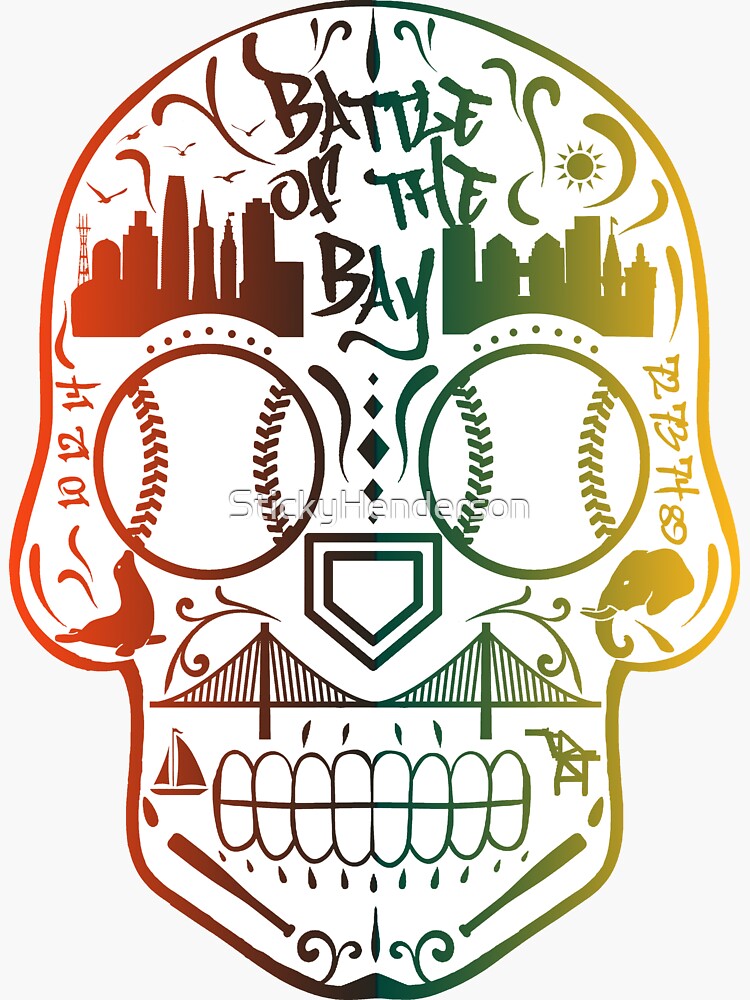 San Francisco Baseball Sugar Skull Sticker for Sale by StickyHenderson