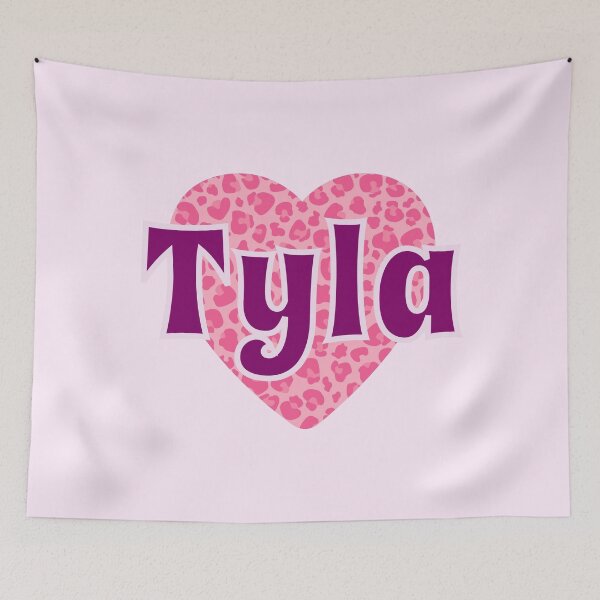 Item preview, Tyla Name Pink Leopard Heart  designed and sold by Jeallan Designs.