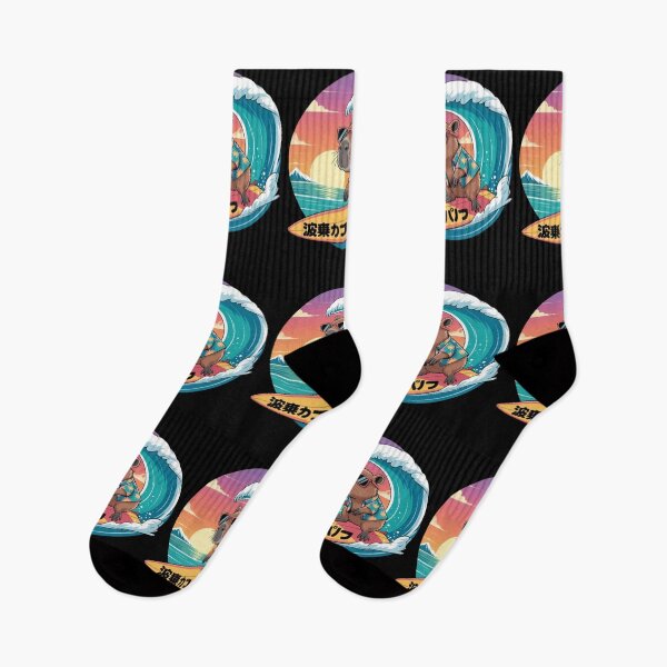 Item preview, Capybara Surfing Japanese  designed and sold by BHMARTS.