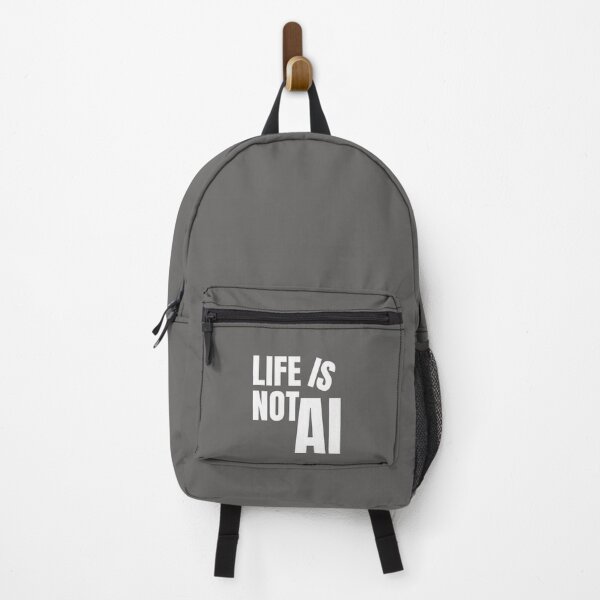 Item preview, "Life is Not AI" Anti-AI Statement White Design designed and sold by PrintandJoy.