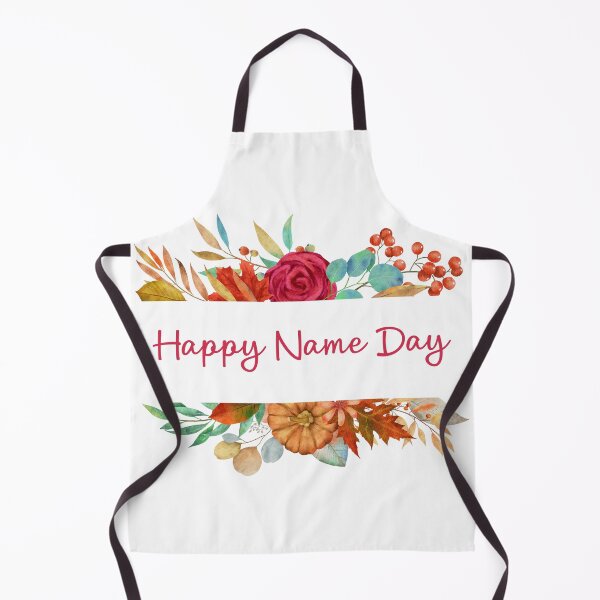 Artikelvorschau, Alles Gute zum Namenstag – Aquarell-Herbstblumenrahmen mit Rosen und Beeren entworfen und verkauft von EmeraldeaArt.