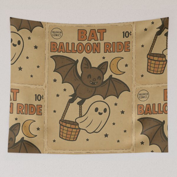 Item preview, Spooky Cute Halloween: Bat balloon ride designed and sold by bapupa.