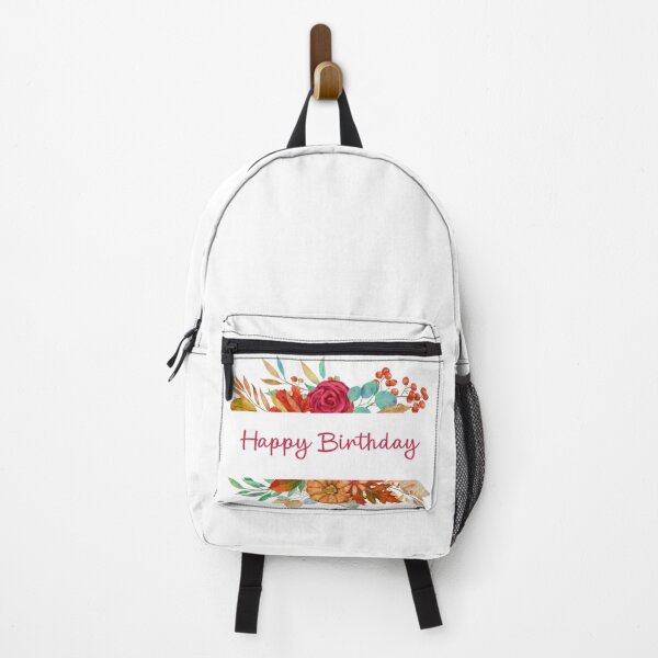Item preview, Happy Birthday – Watercolor Autumn Floral Frame with Roses and Berries designed and sold by EmeraldeaArt.