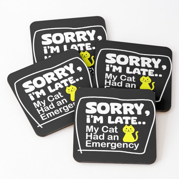 Item preview, Funny Cat Owner T-Shirt – “Sorry I’m Late, My Cat Had an Emergency” | Pet Lover Humor Gift for Cat Moms & Dads designed and sold by PixelPlush.
