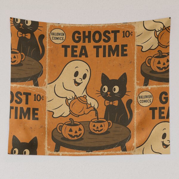 Item preview, Spooky Cute Halloween: Ghost tea time designed and sold by bapupa.