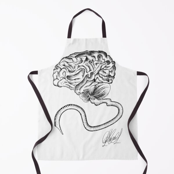 Item preview, Surreal Brain Anatomy - Black and White Ink Drawing designed and sold by GTeoArt.