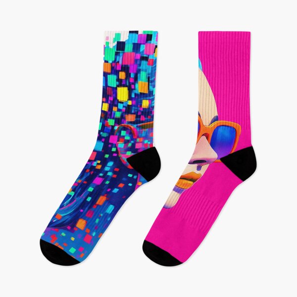 Item preview, Futuristic Pixelated Woman in Vibrant Digital Glitch Art designed and sold by Alexzonartshop.