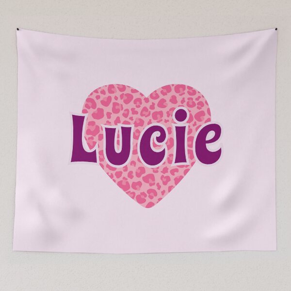 Item preview, Lucie Name Pink Leopard Heart  designed and sold by Jeallan Designs.