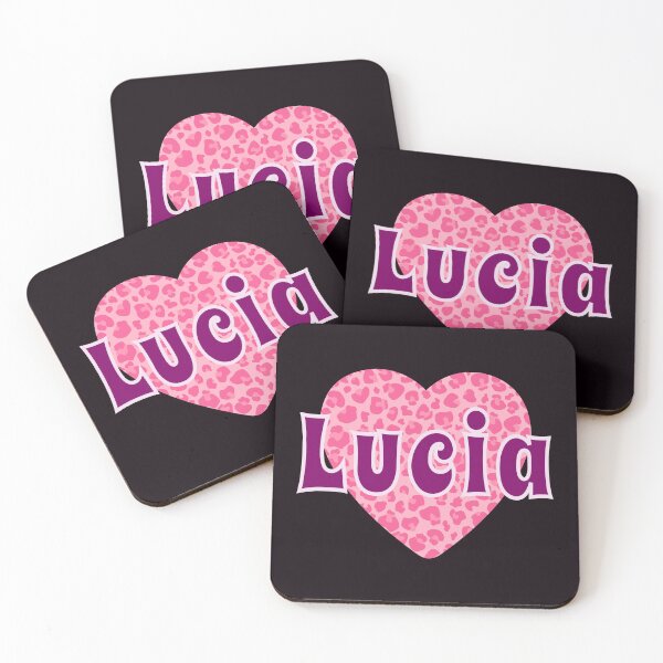 Item preview, Lucia Name Pink Leopard Heart  designed and sold by Jeallan Designs.