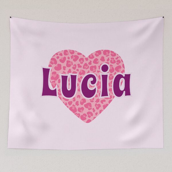 Item preview, Lucia Name Pink Leopard Heart  designed and sold by Jeallan Designs.