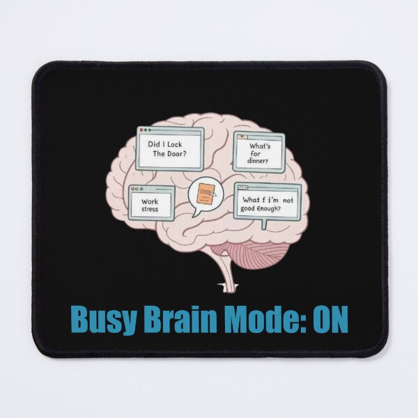 Item preview, Busy Brain Mode ON T-Shirt – Funny Overthinking Cartoon Design for Anxiety, Mental Health & Productivity Humor designed and sold by PixelPlush.