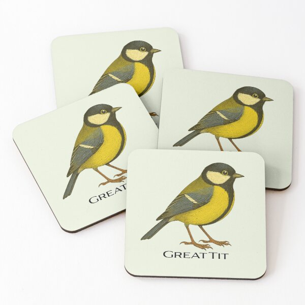 Item preview, Great Tit – Vintage Field Guide Style Bird Illustration for Nature Lovers & Forest School designed and sold by The Digital Compass.