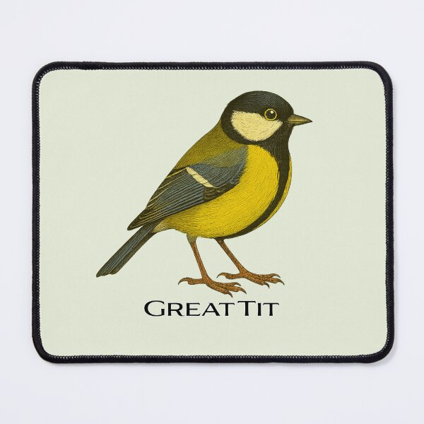 Item preview, Great Tit – Vintage Field Guide Style Bird Illustration for Nature Lovers & Forest School designed and sold by The Digital Compass.