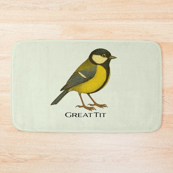 Item preview, Great Tit – Vintage Field Guide Style Bird Illustration for Nature Lovers & Forest School designed and sold by The Digital Compass.