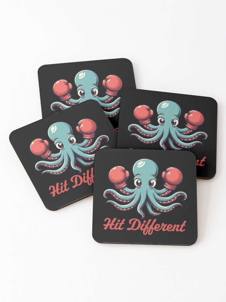 Thumbnail 1 of 5, Coasters (Set of 4), Hit Different designed and sold by PaulSDesign.