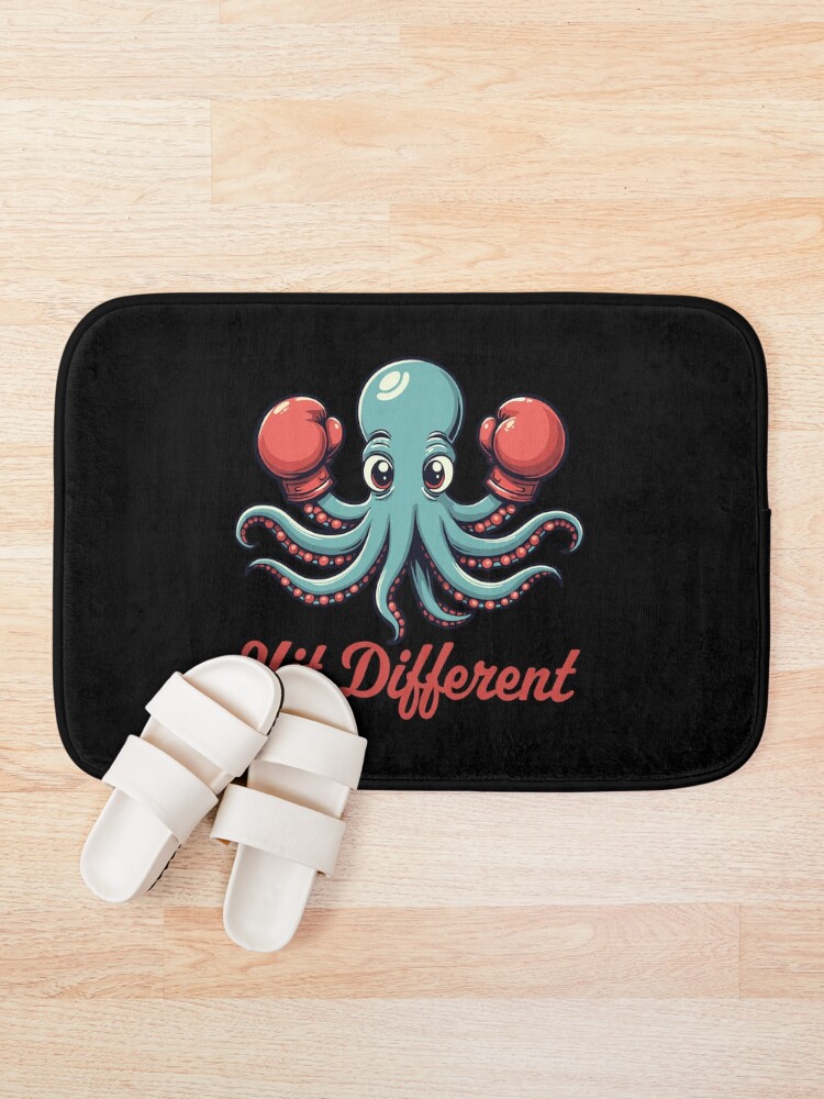 Thumbnail 1 of 6, Bath Mat, Hit Different designed and sold by PaulSDesign.