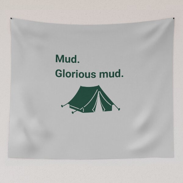 Item preview, Mud, glorious mud! Camping design tshirt, bold tent motif designed and sold by If a tree falls.