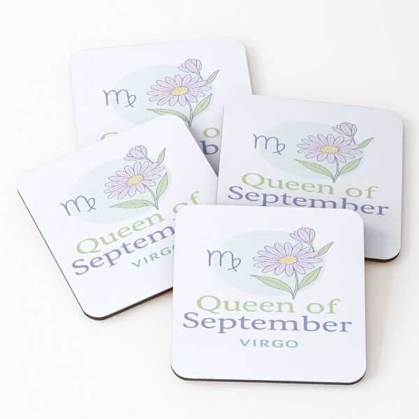 Item preview, Queen of September – Virgo Zodiac Sign with Birth Flower (Aster), Birthstone & Pastel Colors designed and sold by RoraLily.