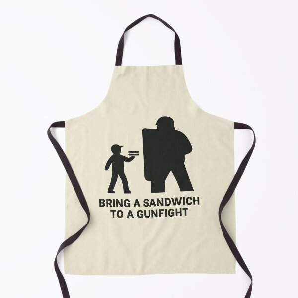 Item preview, Bring a Sandwich to a Gunfight – Minimalist Meme Poster designed and sold by Bratak.