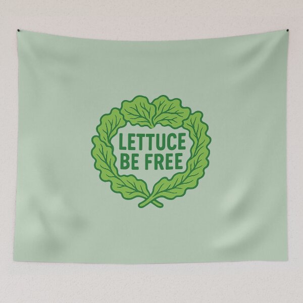 Item preview, Lettuce Be Free – Leafy Food Pun Design designed and sold by Bratak.