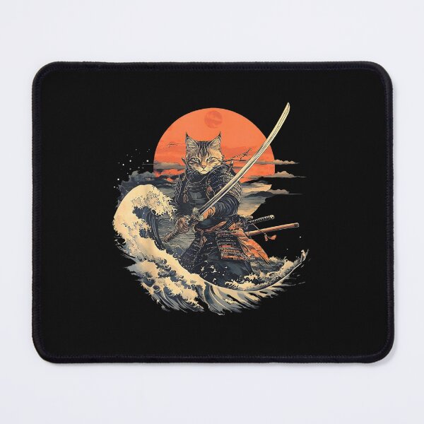 Item preview, Samurai Cat Graphic Tee Warrior Vintage Japanese Art Anime designed and sold by BASKF.