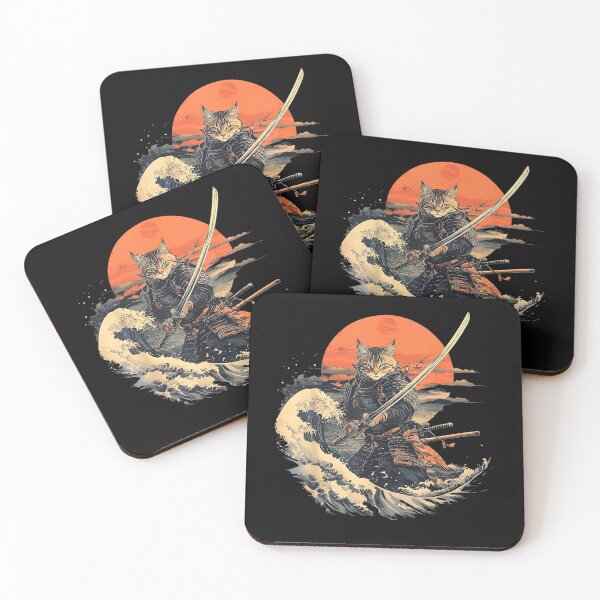 Item preview, Samurai Cat Graphic Tee Warrior Vintage Japanese Art Anime designed and sold by BASKF.