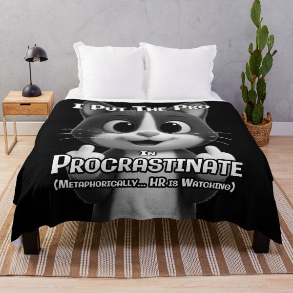 Item preview, "I Put the Pro in Procrastinate" – Funny Cat Workplace Humor Design designed and sold by A-T-H.