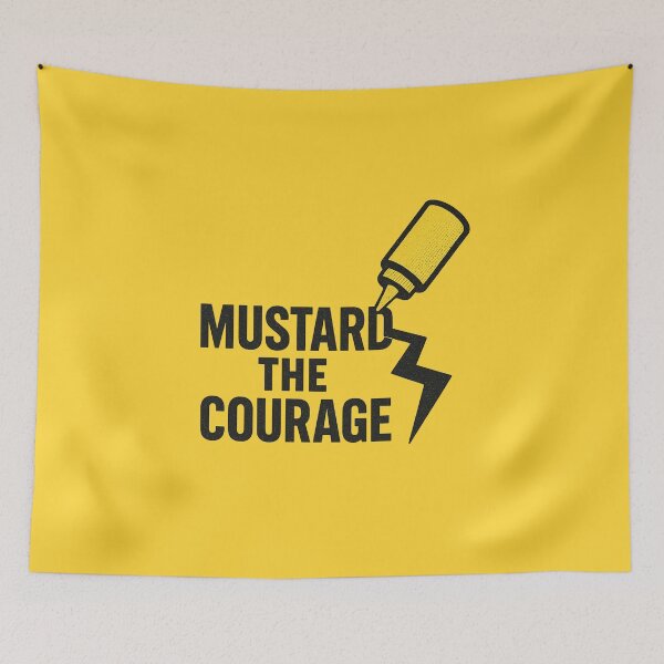 Item preview, Mustard the Courage – Comic Food Pun Poster designed and sold by Bratak.