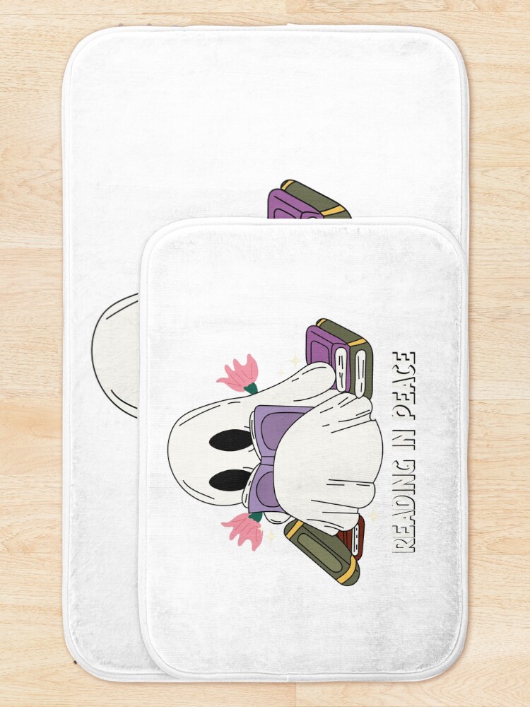 Thumbnail 5 of 6, Bath Mat, Reading In Peace Ghost designed and sold by arwaIB.