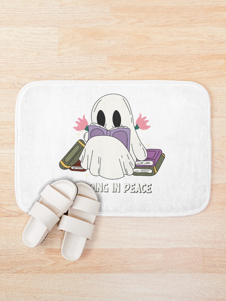 Thumbnail 1 of 6, Bath Mat, Reading In Peace Ghost designed and sold by arwaIB.
