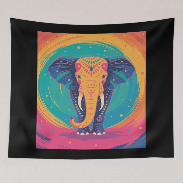 Item preview, Colorful Psychedelic Elephant designed and sold by ColorPhant.
