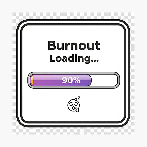Item preview, Burnout Loading Sticker | Funny Mental Health & Work Life Balance designed and sold by Mojo Creations Studio.