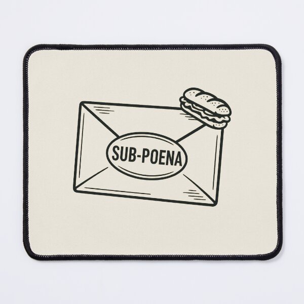 Item preview, Subpoena (Sub-Peña) – Legal Food Pun designed and sold by Bratak.