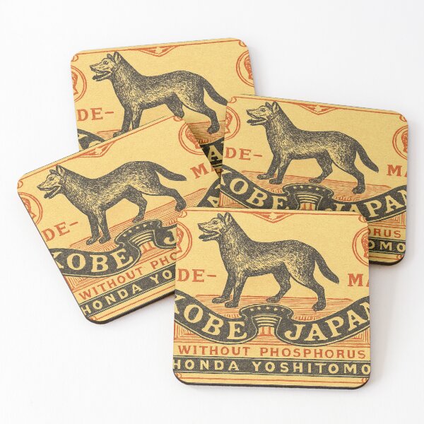 Item preview, Black Wolf Emblem Vintage Kobe Japan Match Label designed and sold by Yeaha.