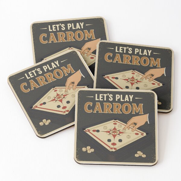 Item preview, Let’s Play Carrom – Vintage Board Game Poster Design (2) designed and sold by InkoraLab.