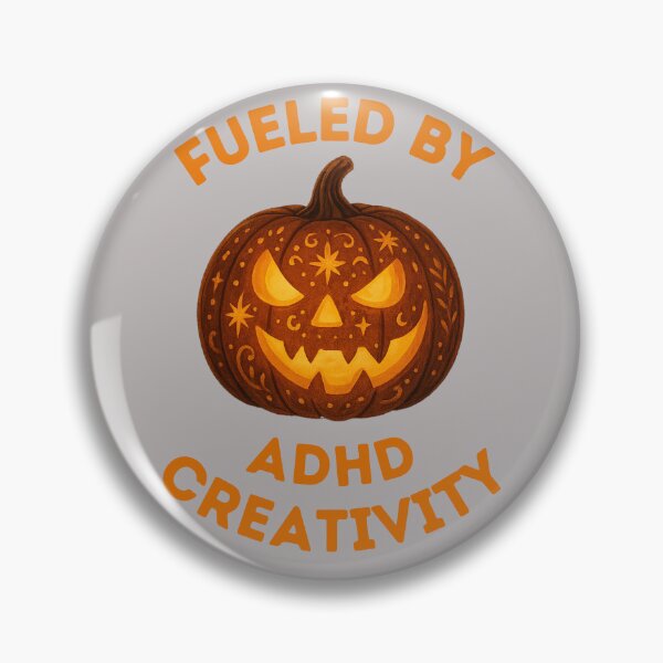 Item preview, Fueled by ADHD Creativity – Artistic Halloween Pumpkin Design designed and sold by Meandmyshop.