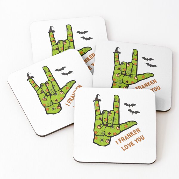 Item preview, I Franken Love You – ASL Halloween Frankenstein Design designed and sold by TheJCGallery.
