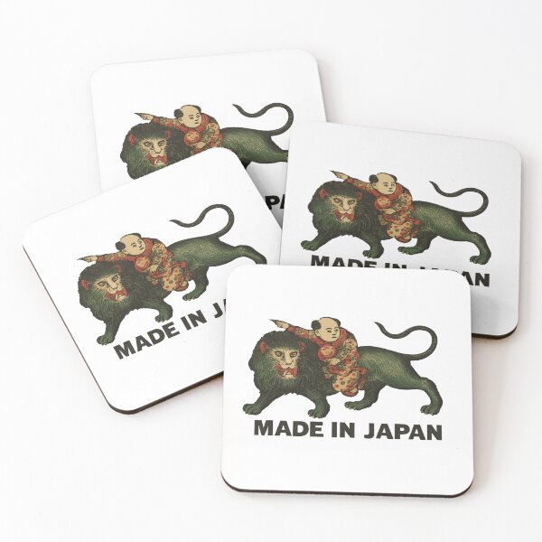 Item preview, Child on Green Lion Vintage Japanese Export Label designed and sold by Yeaha.