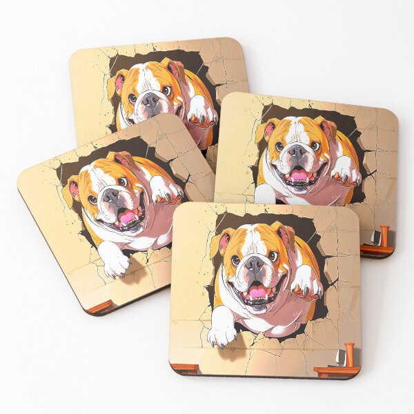 Item preview, Cartoon Bulldog Bursts Through Wall. designed and sold by Alexzonartshop.