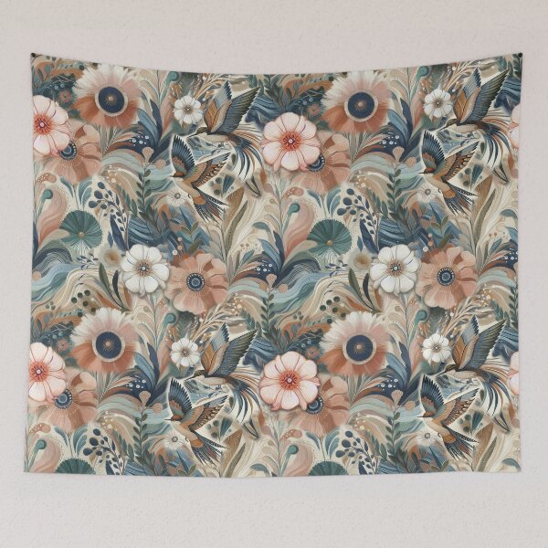 Item preview, Bohemian mix of Colours of flowers and birds designed and sold by NadineMay.