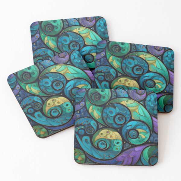 Item preview, New Zealand Māori Paua Pattern Koru Design 489 designed and sold by GrinGalore.