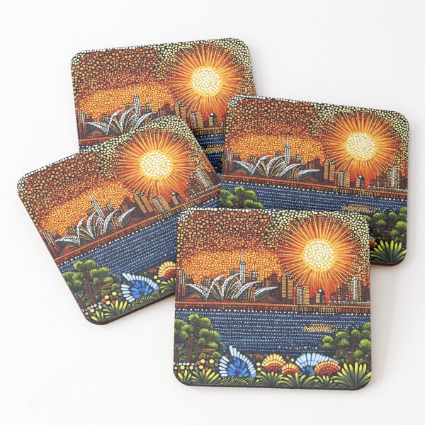 Item preview, Aboriginal Inspired Dot Art - Beautiful Sydney City designed and sold by GrinGalore.