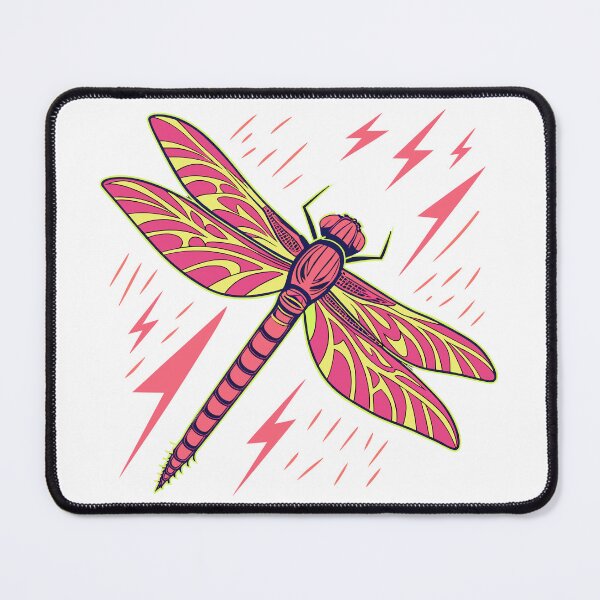 Item preview, Electric Dragonfly – Neon Lightning Insect Art designed and sold by AgarutanPrint.