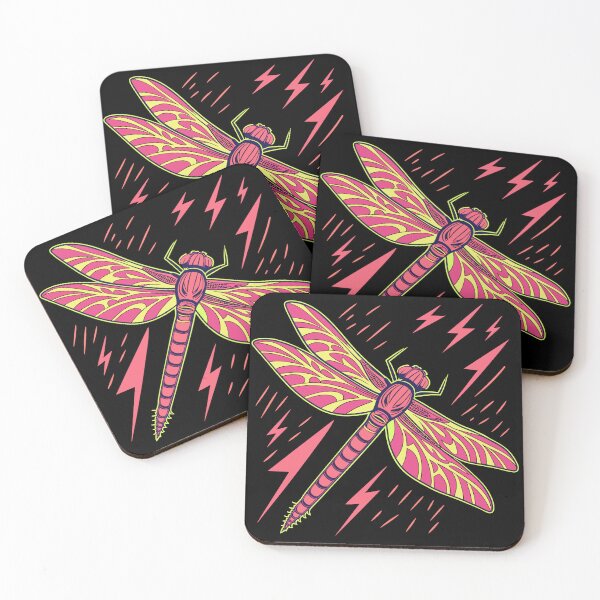 Item preview, Electric Dragonfly – Neon Lightning Insect Art designed and sold by AgarutanPrint.