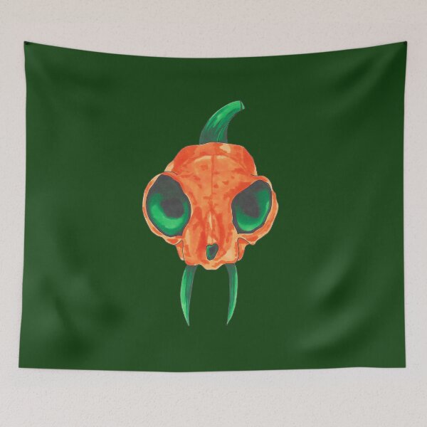 Item preview, Halloween Pumpkin Colored Cat Skull designed and sold by BHG Art & Designs.