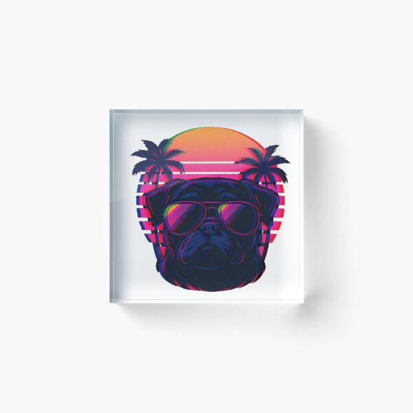 Item preview, Cool Pug Retro Vaporwave Sunset designed and sold by Dago345.