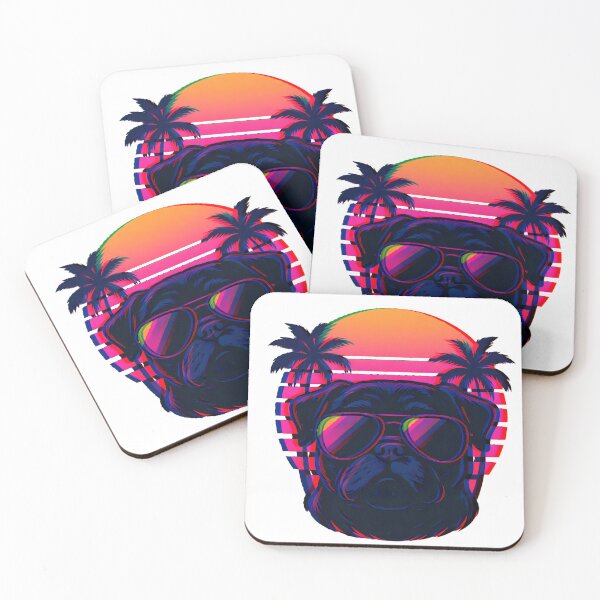 Item preview, Cool Pug Retro Vaporwave Sunset designed and sold by Dago345.